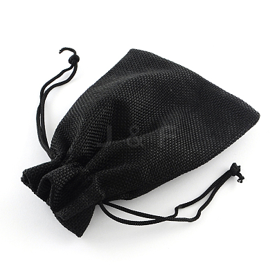 Polyester Imitation Burlap Packing Pouches Drawstring Bags LS-ABAG-R005-9x7-09-1