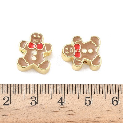 Christmas Brass Enamel Beads KK-I474-G20-1