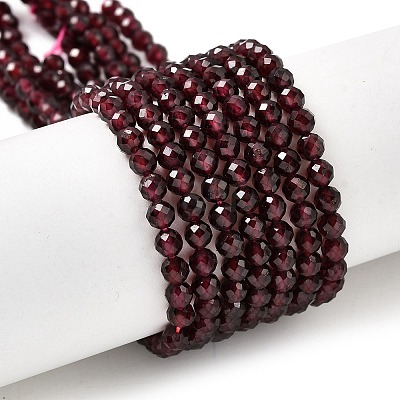 Natural Garnet Beads Strands G-J376-36B-4mm-1