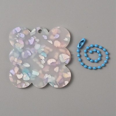 Translucent Acrylic Disc Pendant Keychain KEYC-WH0027-85C-02-1