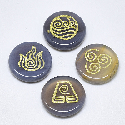 Natural Grey Agate Cabochons G-T122-37H-1