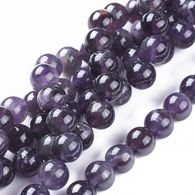 Natural Amethyst Round Bead Strands X-G-I168-08-8mm-1