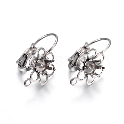 Tarnish Resistant 304 Stainless Steel Leverback Earring Findings X-STAS-P223-24P-1