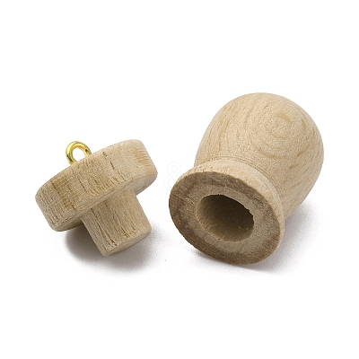 Wood Perfume Bottle Pendants WOOD-WH0030-43-1
