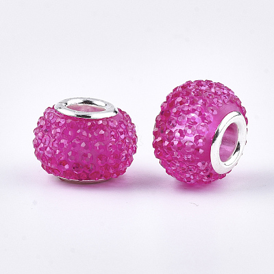 Resin Rhinestone European Beads RPDL-T002-03G-1