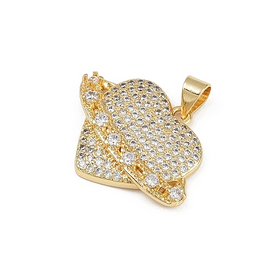 Brass Micro Pave Cubic Zirconia Pendants KK-S528-14G-1