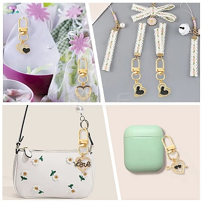 6Pcs Alloy Enamel & Rhinestone Pendant Decoration HJEW-YW00082-1