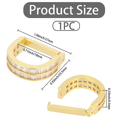 Brass Pave Clear Cubic Zirconia Tie Clips AJEW-WH20020-700G-1