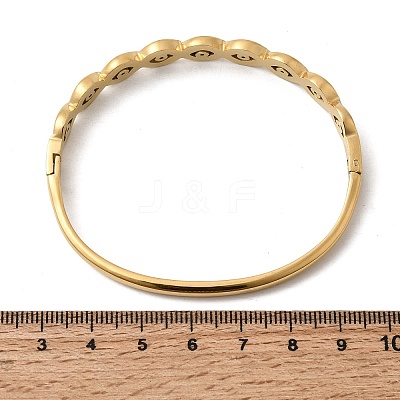 304 Stainless Steel Enamel Hinged Bangles for Women BJEW-B168-04G-01-1