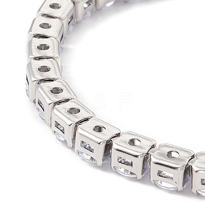 Classic Cubic Zirconia Tennis Bracelet BJEW-G639-01B-P-1