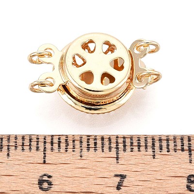 Rack Plating Flower Brass Box Clasps KK-QA183-99G-1