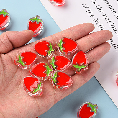 Transparent Enamel Acrylic Beads TACR-S155-003-1