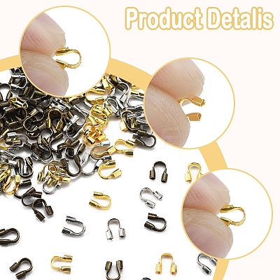 450Pcs 3 Colors Brass Wire Guardian and Protectors KK-FS0001-63-1