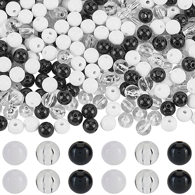 3 Colors Transparent & Opaque Acrylic Beads MACR-SC0001-77B-1
