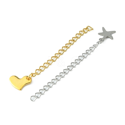 20Pcs 10 Style 304 Stainless Steel Curb Chain Extender STAS-FS0001-37-1