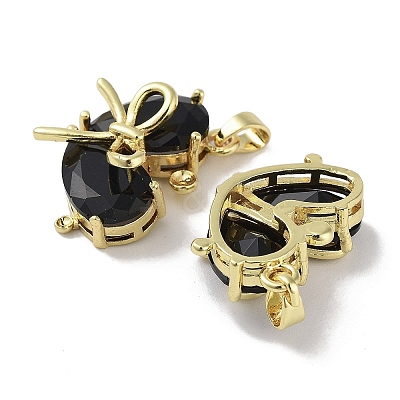 Real 18K Gold Plated Brass Glass Pendants KK-R161-02G-03-1