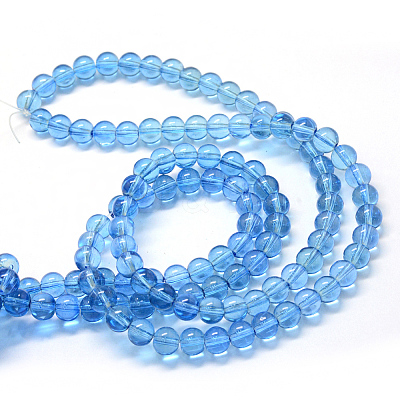 Baking Paint Transparent Glass Round Bead Strands DGLA-Q022-8mm-06-1