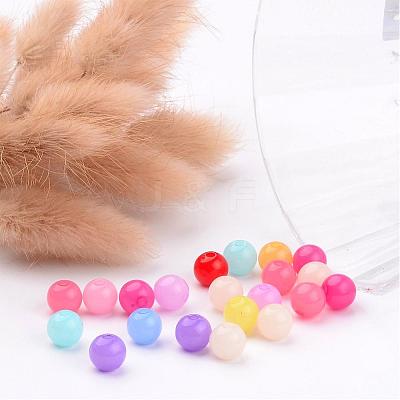 Mixed Color Imitation Jelly Acrylic Round Beads X-JACR-R001-8mm-M-1