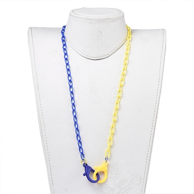 Personalized Two Tone ABS Plastic Cable Chain Necklaces NJEW-JN02825-05-1