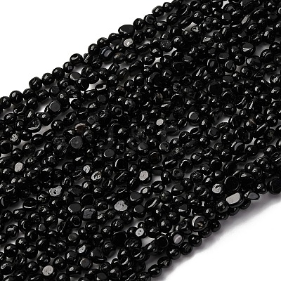 Natural Black Tourmaline Beads Strands G-I389-A30-A-1