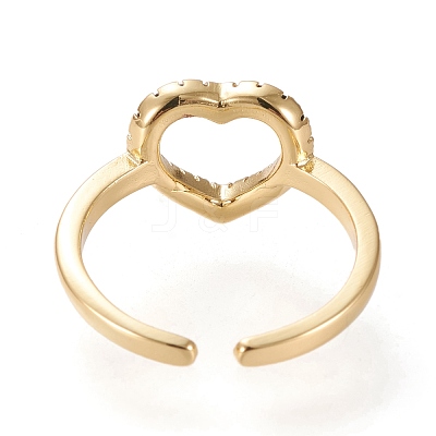 Adjustable Brass Micro Pave Cubic Zirconia Cuff Rings RJEW-K233-01G-1