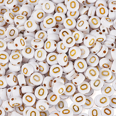 500Pcs Plating Acrylic Beads PACR-TADJ0001-01O-1
