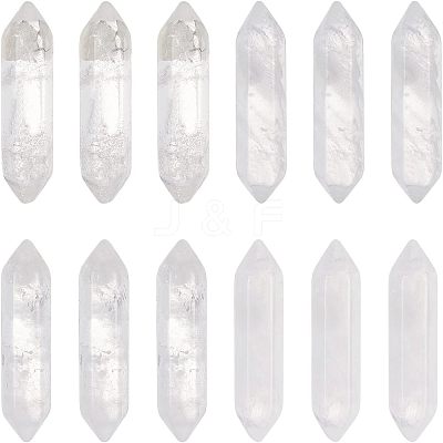 12Pcs Faceted Natural Quartz Crystal Double Terminated Points G-OC0002-58-1