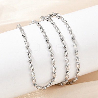 2.5MM 304 Stainless Steel Round Oval Link Chain Necklaces NJEW-M110-01P-1
