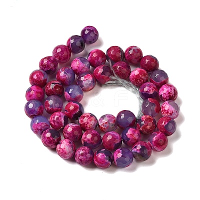 Dyed & Heated Natural Fire Crackle Agate Beads Strands G-P539-C01-04-1