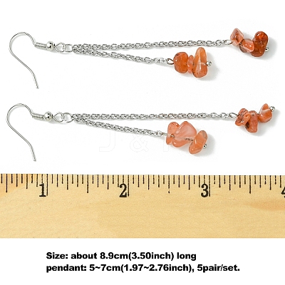 5Pair Brass Dangle Earrings EJEW-FS00040-1