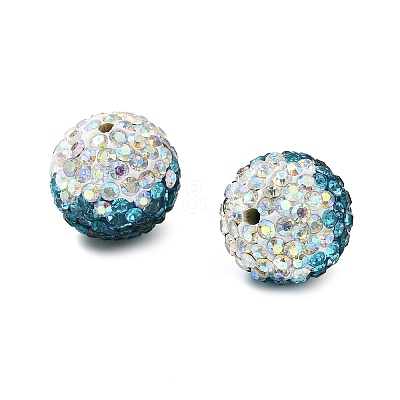Gradient Color Design Polymer Clay Rhinestone Beads CLAY-NH0001-03D-1