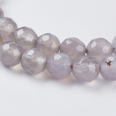 Natural Grey Agate Beads Strands X-G-G580-6mm-08-1