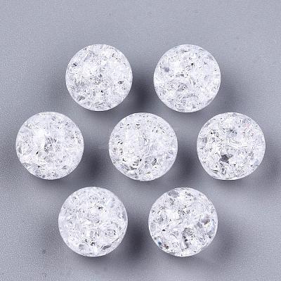 Transparent Crackle Acrylic Round Beads Strands CCG-R002-12mm-01-1