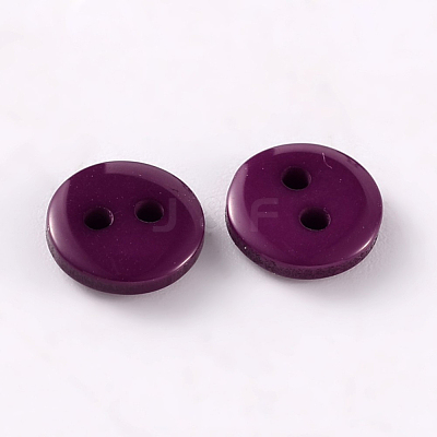 2-Hole Flat Round Resin Sewing Buttons for Costume Design BUTT-E119-34L-07-1