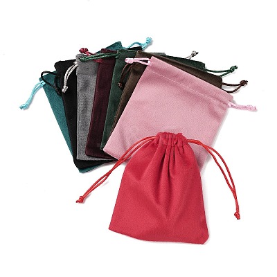 Velvet Jewelry Drawstring Storage Pouches ABAG-P013-02C-1