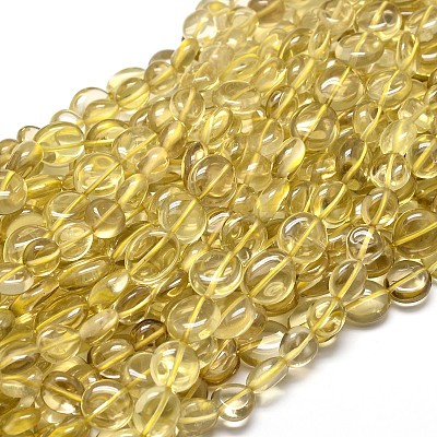 Natural Lemon Quartz(Heated) Gemstone Nuggets Bead Strands G-J336-25-1