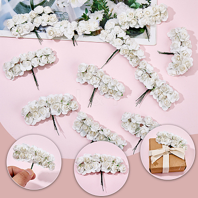 144Pcs Paper Artificial Rose Flower DIY-SP0005-95A-1