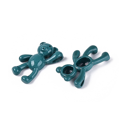 Spray Painted Alloy Pendants PALLOY-Q466-02C-1