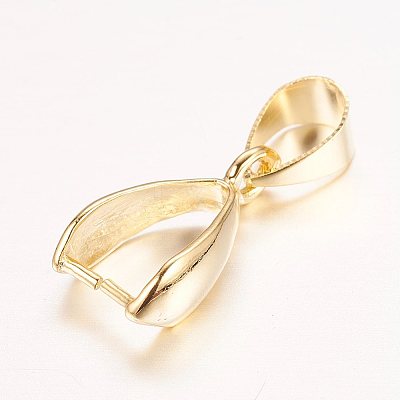 Rack Plating Brass Pendant Pinch Bails X-KK-E702-03G-NF-1