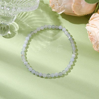 6mm Natural Blue Lace Agate Round Beaded Stretch Bracelets BJEW-JB10855-02-1