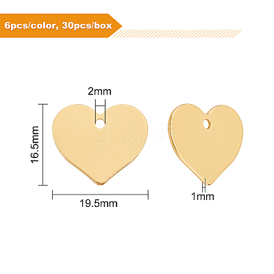 30Pcs 5 Colors Brass Pendants KK-BC0002-13-1