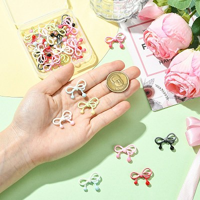 28Pcs 7 Colors Baking Paint Alloy Beads PALLOY-CJ0004-94-1