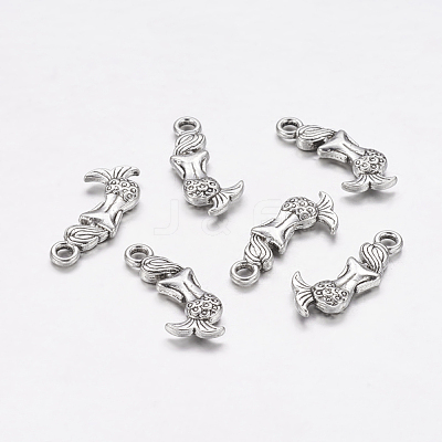 Tibetan Style Alloy Mermaid Pendants X-TIBEP-5402-AS-FF-1