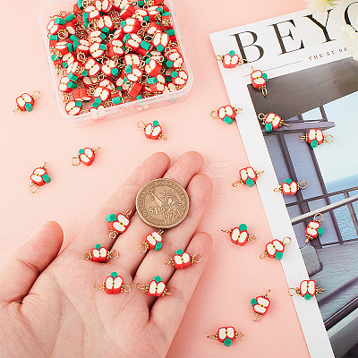 100Pcs Polymer Clay Connector Charms CLAY-DC0001-01-1