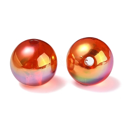 UV Plating Rainbow Iridescent Acrylic Beads X-PACR-E001-03-1