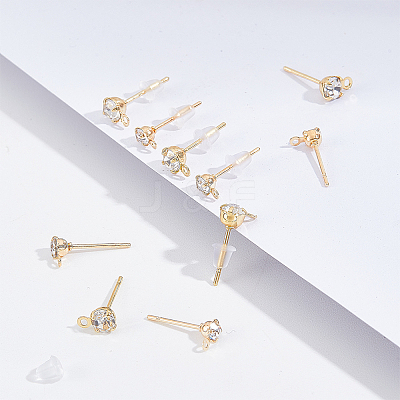 80Pcs Brass Stud Earring Findings KK-BC0009-38-1