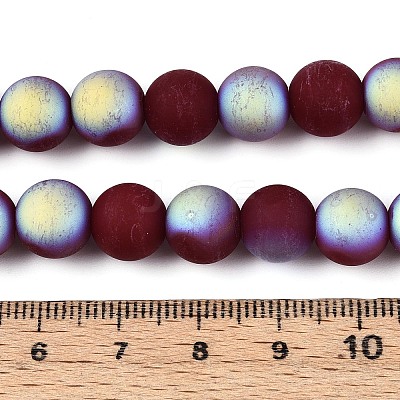 Frosted Opaque Glass Beads Strands LS-GLAA-T032-P10mm-MBB05-1