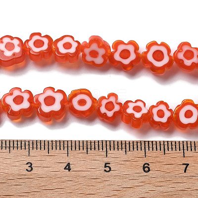 Handmade Millefiori Lampwork Beads Strands LAMP-F035-09A-1