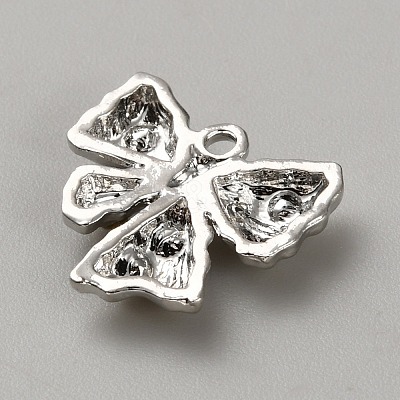 White Series Love Bow Alloy Acrylic Pendant PALLOY-WH0115-01P-10-1