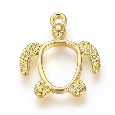 Alloy Open Back Bezel Pendants PALLOY-R098-62G-1